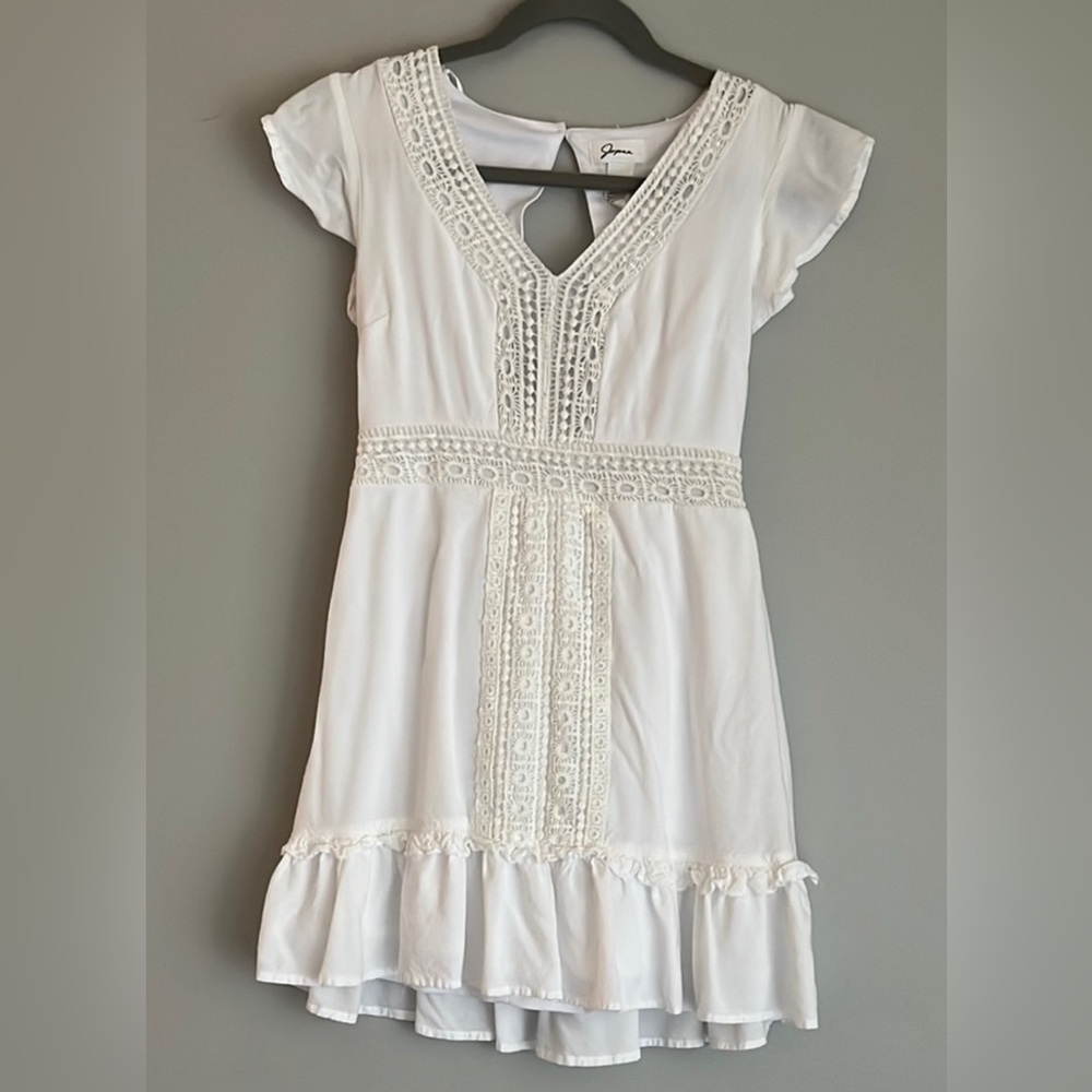 NEW Japna Embroidered Boho Crochet Style Mini Dress S